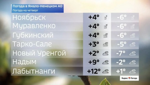 В округ приходит потепление: погода на Ямале 14 мая