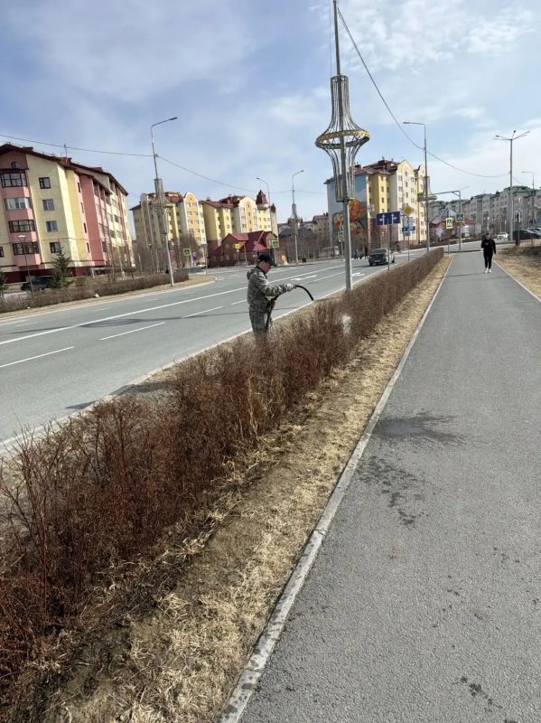 Зелёные насаждения в Салехарде получают первую весеннюю помощь Зелёные насаждения в Салехарде получают первую весеннюю помощь