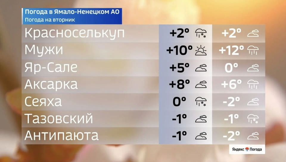 Резкое похолодание до +3°C ожидается на Ямале 19 мая Резкое похолодание до +3°C ожидается на Ямале 19 мая
