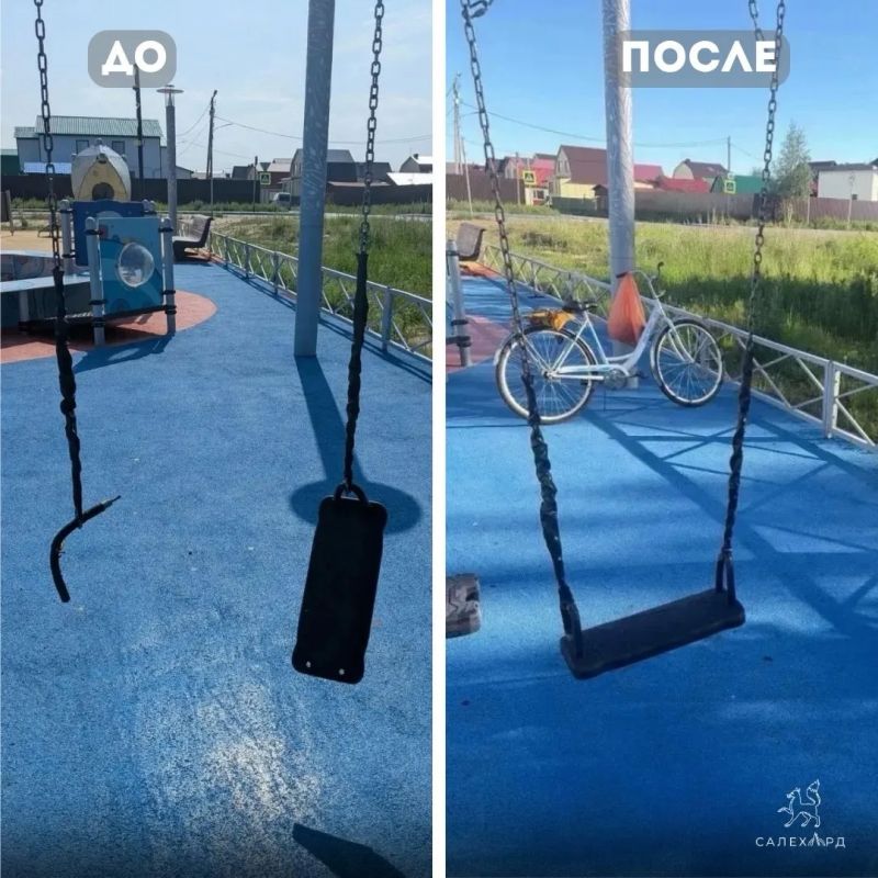 В Салехарде продолжается ремонт детских и спортивных площадок В Салехарде продолжается ремонт детских и спортивных площадок