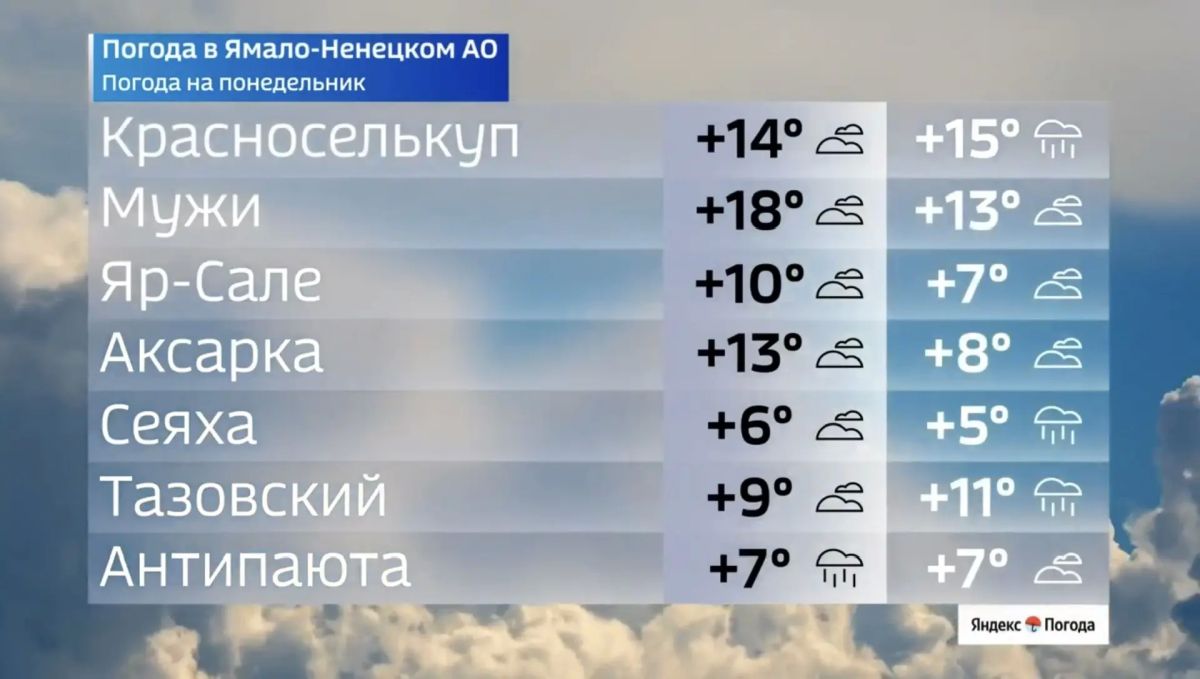 На Ямале ожидается ветер до 18 м/с и контрастная погода На Ямале ожидается ветер до 18 м/с и контрастная погода