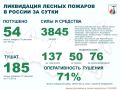 За прошедшие сутки в России потушено 54 лесных пожара в 17 регионах