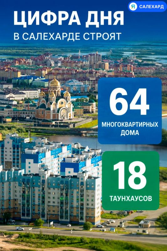 Цифра дня: в Салехарде строят 64 многоквартирных дома и 18 таунхаусов