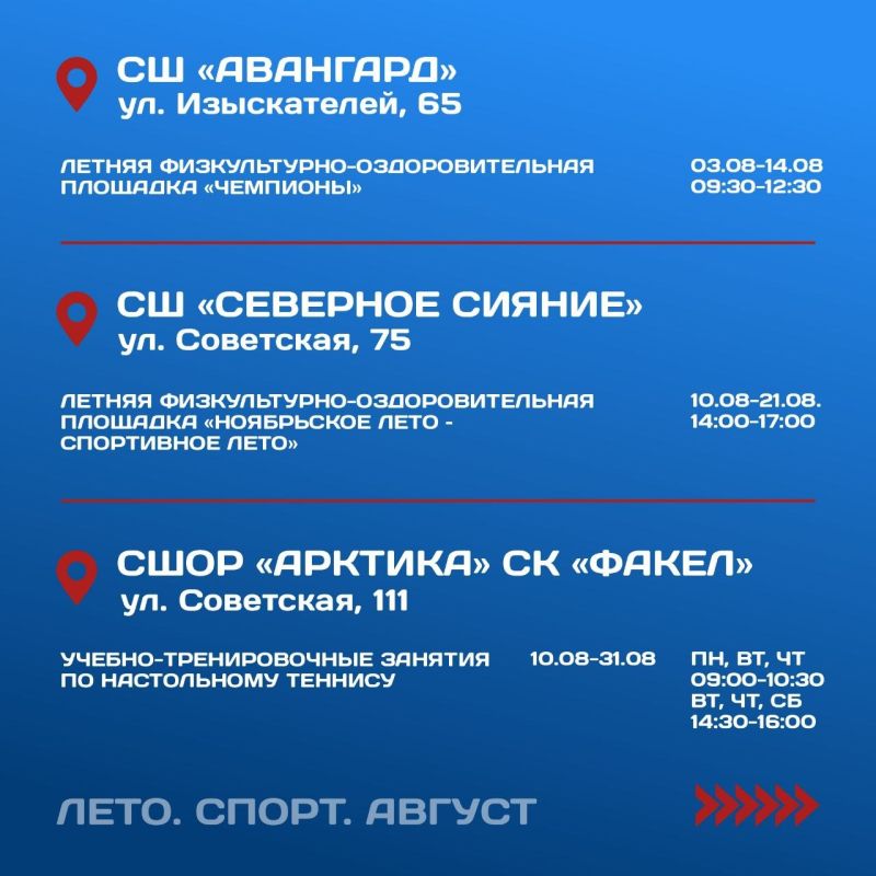 В День физкультурника напоминаем: в Ноябрьске каждый может стать чуточку спортивнее — и совершенно бесплатно! В День физкультурника напоминаем: в Ноябрьске каждый может стать чуточку спортивнее — и совершенно бесплатно!