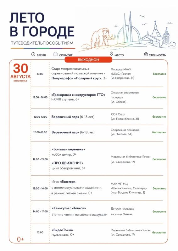Последняя неделя августа в Салехарде Последняя неделя августа в Салехарде