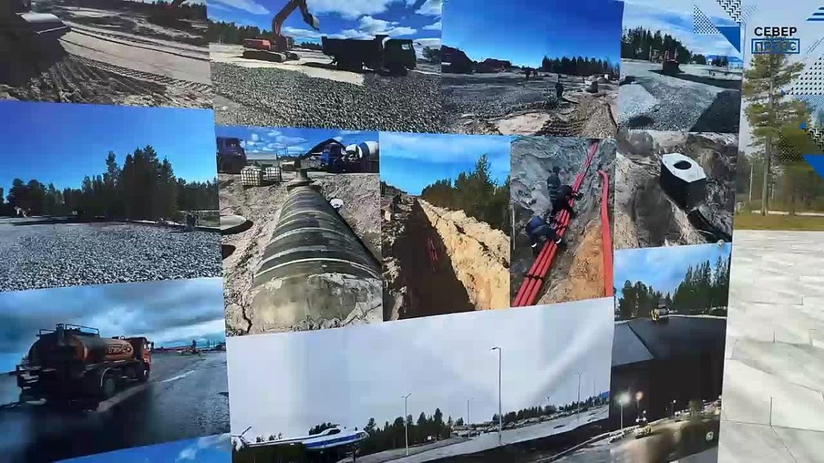 В Надыме завершается благоустройство площади у аэропорта