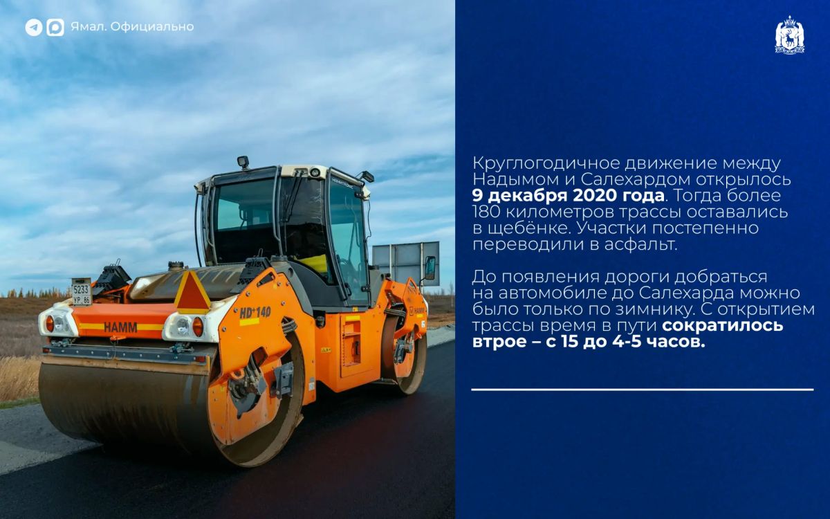 Дорога Надым – Салехард полностью заасфальтирована Дорога Надым – Салехард полностью заасфальтирована